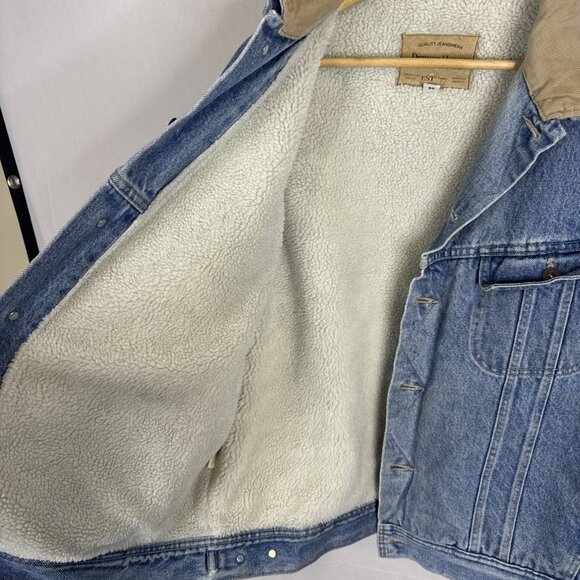 Denver Hayes Sherpa Lined Denim Trucker Jacket Corduroy Collar Men’s XL 46 - Picture 7 of 9